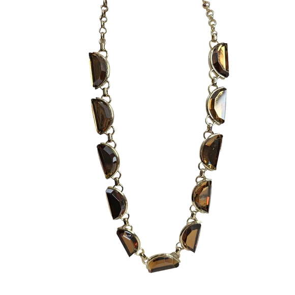 Coldwater Creek Gold Tone Crescent Gem Long Necklace 32 Inches NWT - Picture 13 of 14